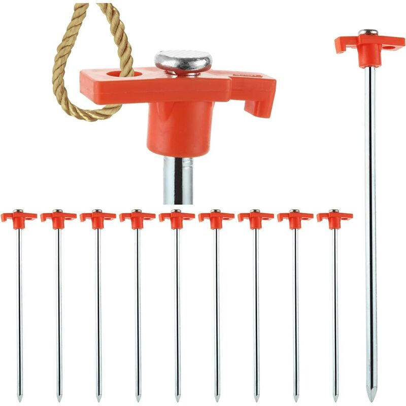 10 buc. cuie de cort pentru camping la sol, 8 x 250 mm, accesorii pentru chioșc, foișor, cort și arc