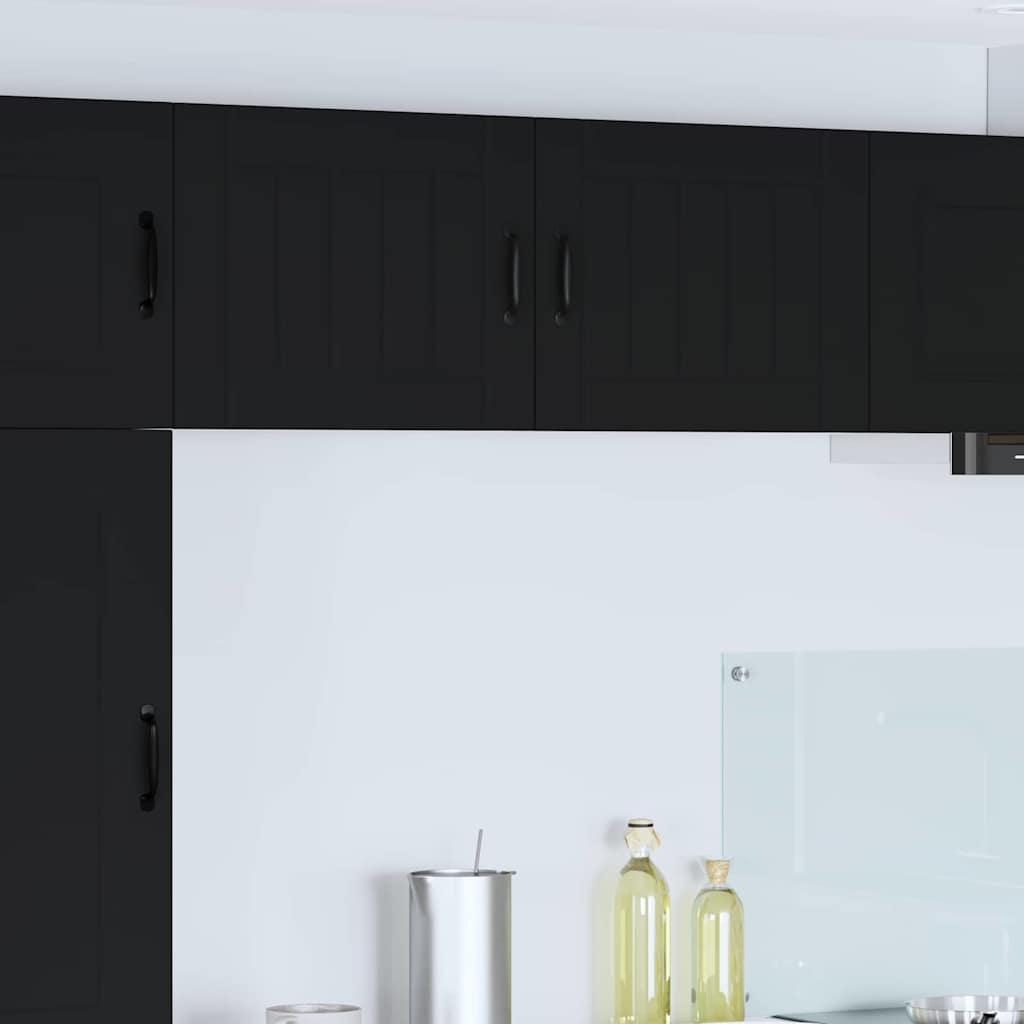 Armario de cocina mural | mueble de cocina con estante 2 pcs negro 50 x 31 x 40 cm