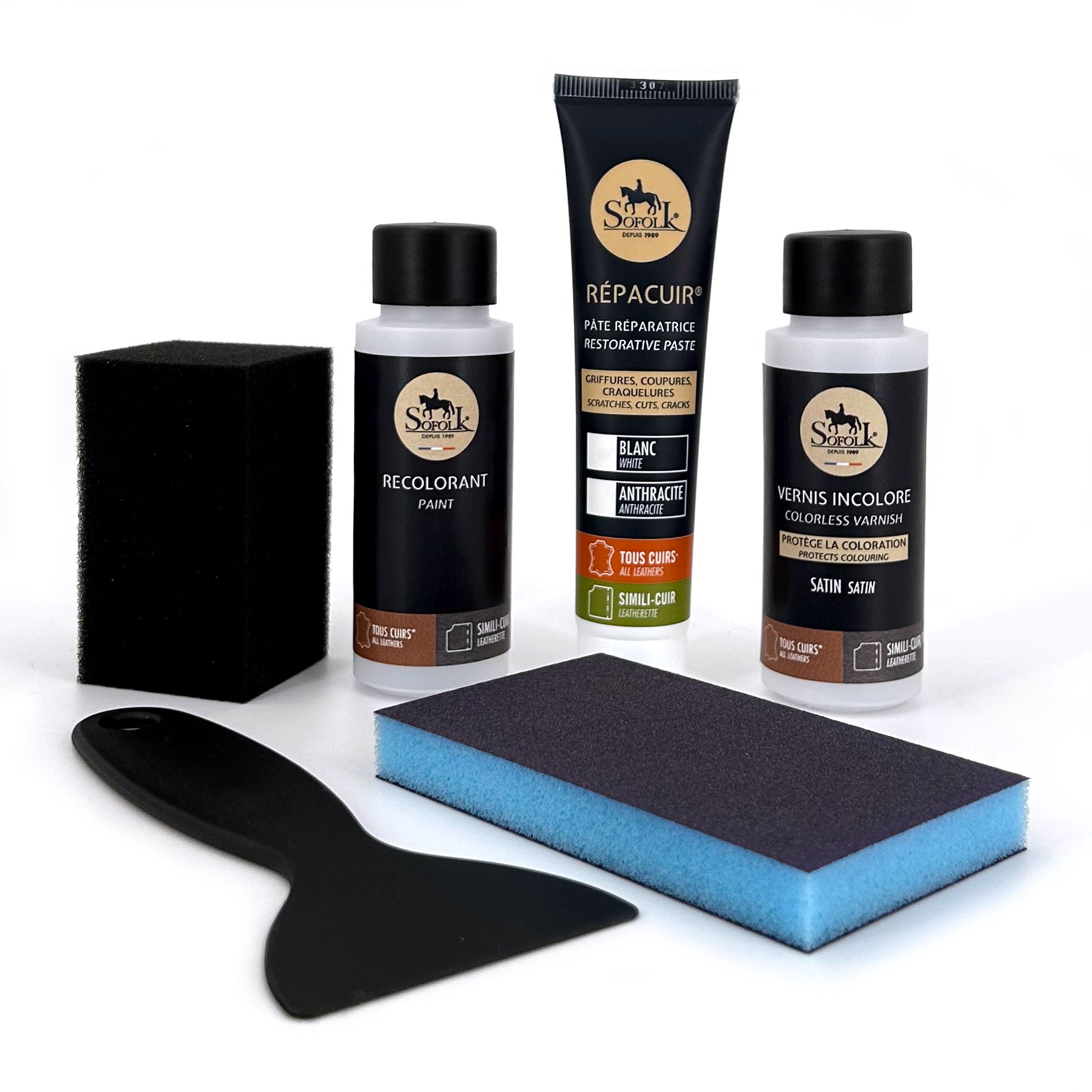 Kit De Réparation Cuir Et Vinyle Pour Meubles - Avec Huile De Vison - Neuf