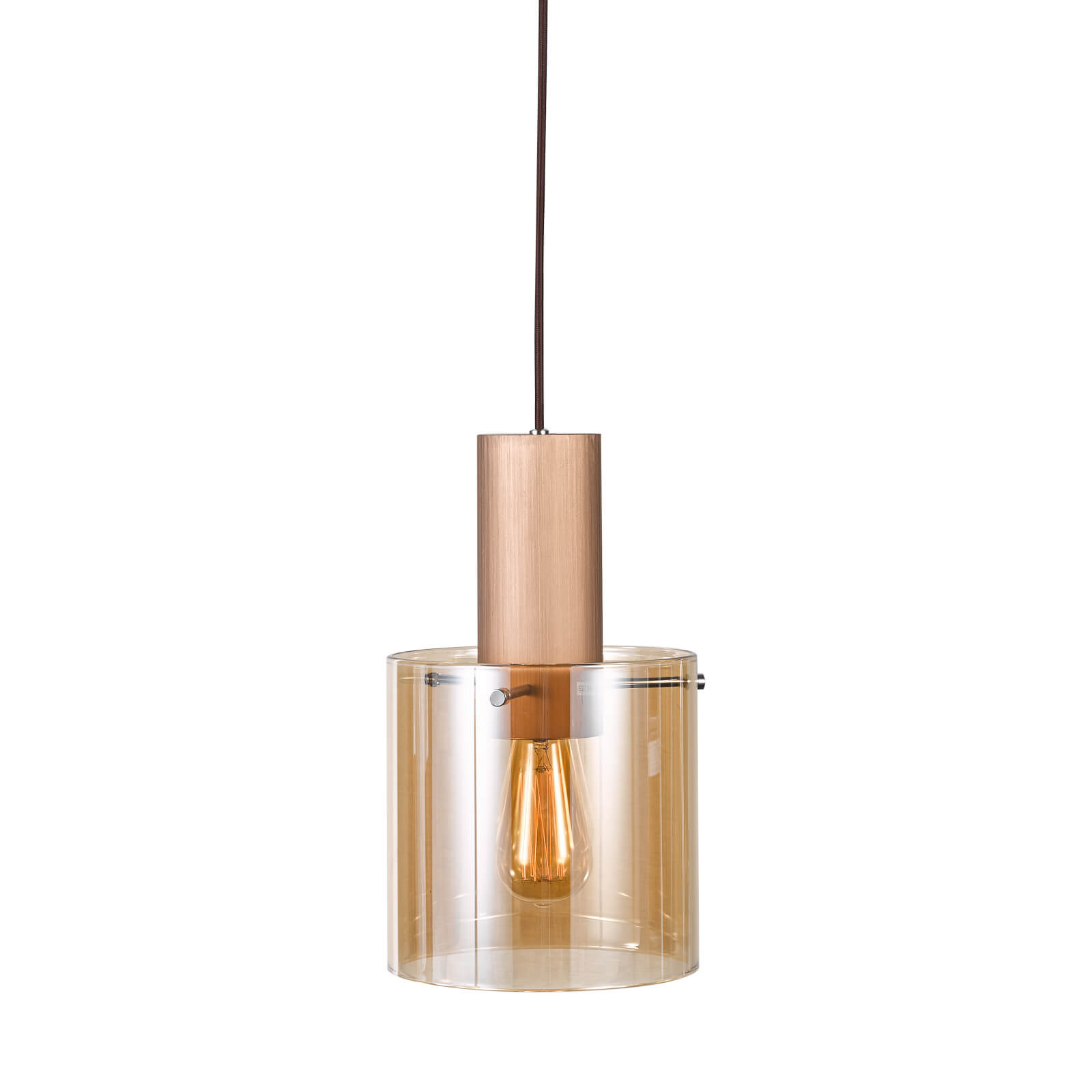 Italux Javier - Suspension moderne en bronze antique, noir 1 lumière avec abat-jour en verre, E27 - 3