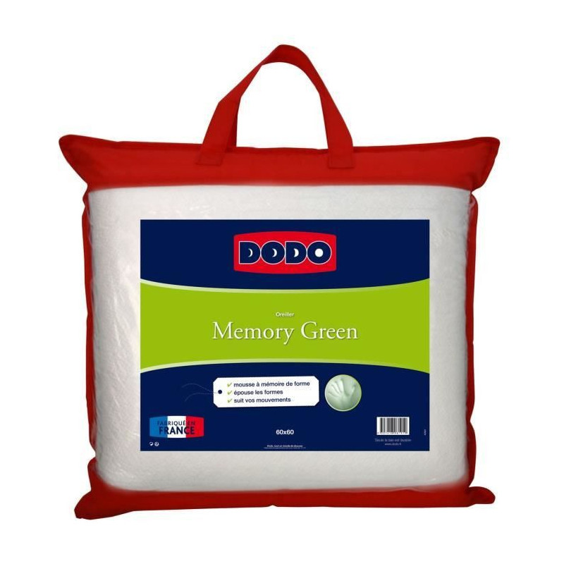 Almohada ergonómica con memoria de forma dodo vegetal 60x60 cm