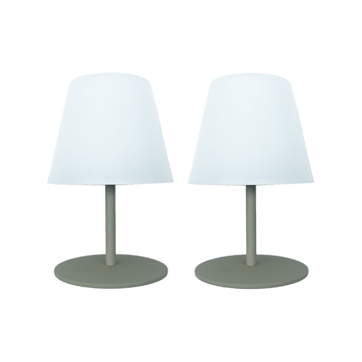 Lampka bezprzewodowa Lumisky TWINS Aluminium Oliwkowa z ciepłym światłem i ładowaniem USB