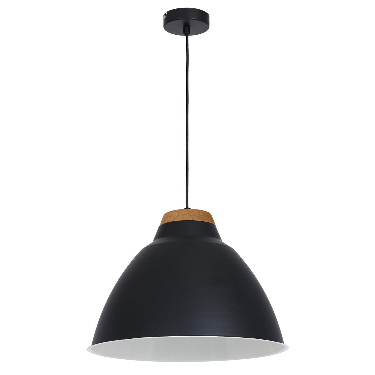 Lampa wisząca Skal czarny matowa-jasne drewno 1xE27x15W wym: 90 x 40 x 40 cm metal Luminex