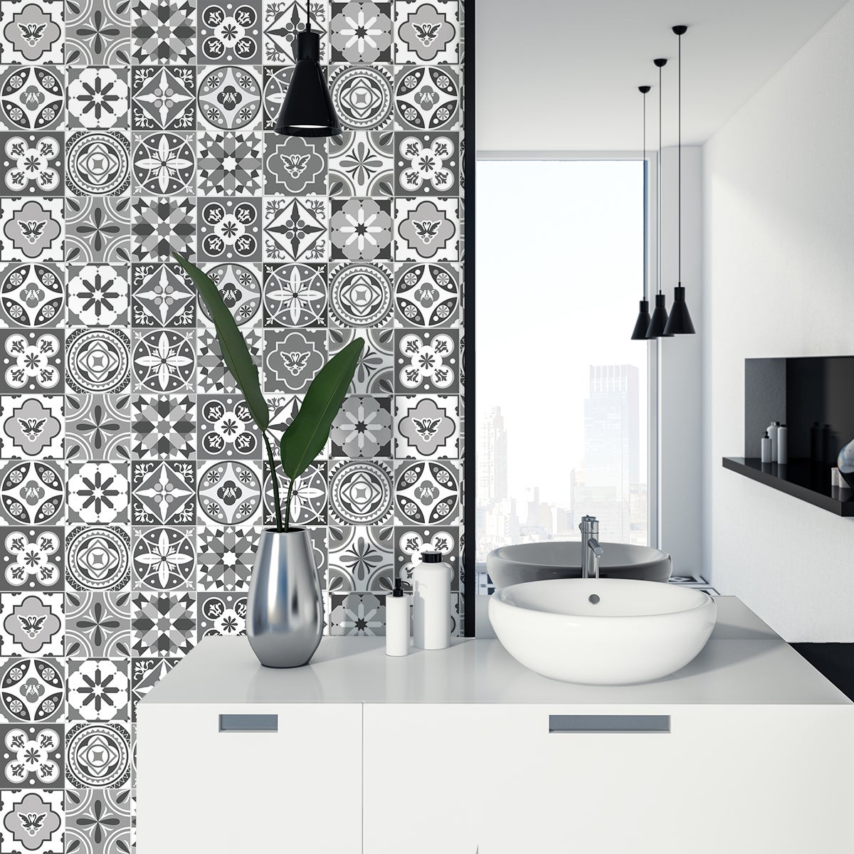 24 adesivi piastrelle di cemento azulejos belisario - Sticker adesivo - adesivi murali - 24stickers10x10cm - 3