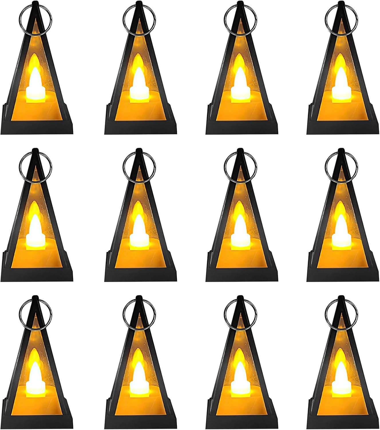 Zestaw 12 plastikowych świec LED, 8 x 4,5 cm, do dekoracji ogrodu, patio i ślubu (baterie w zestawie)