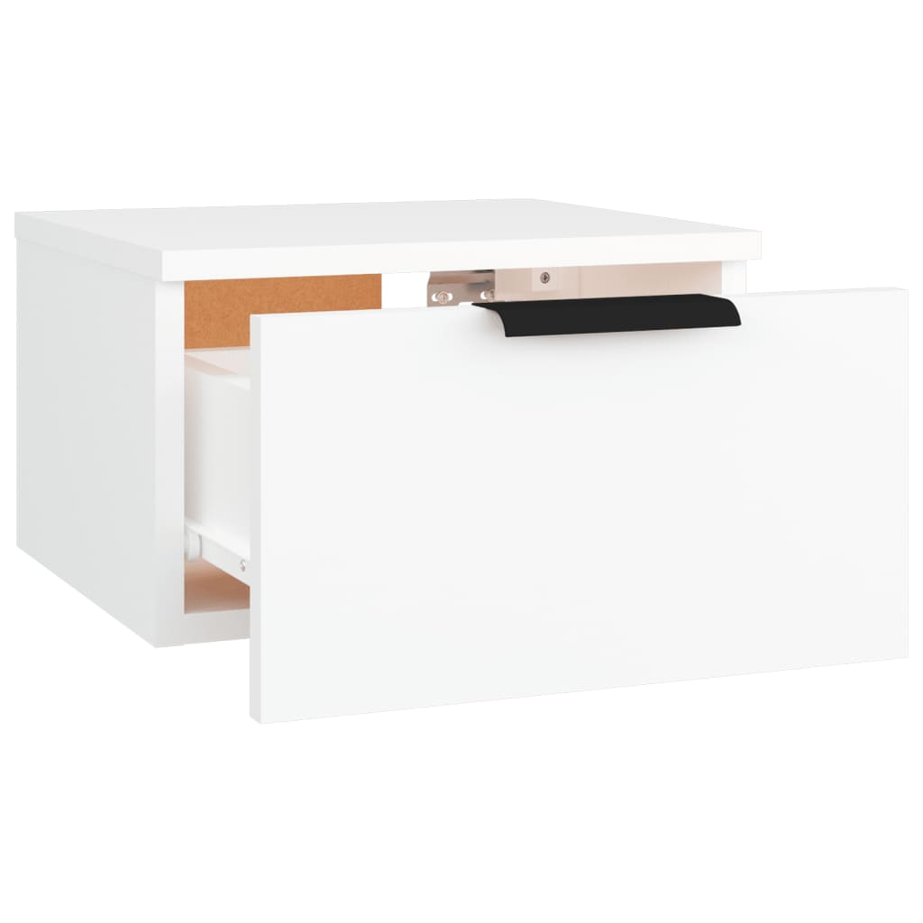 Mesita de noche de pared，Mesilla de noche flotante blanco 34x30x20 cm CFW23732 - 5