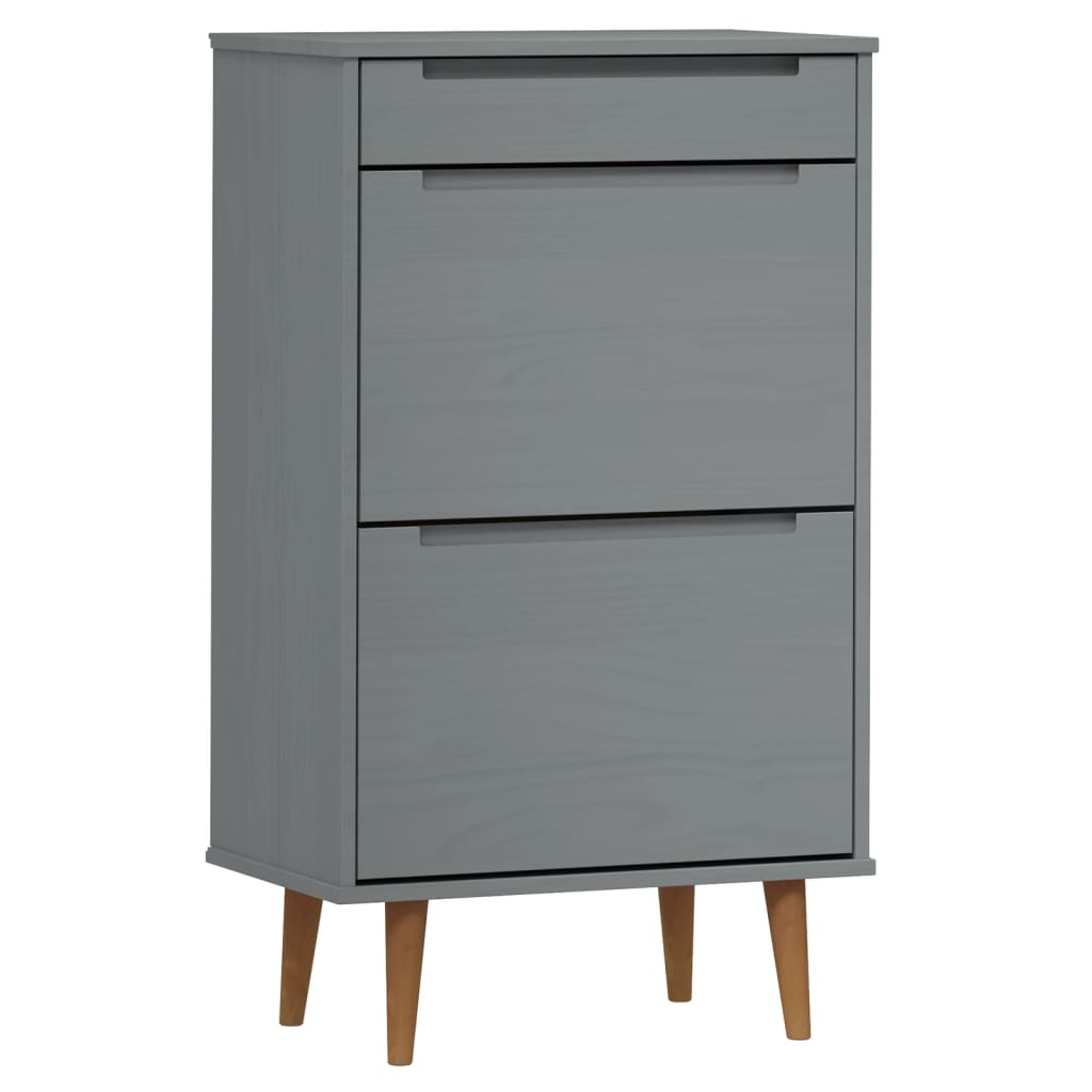 Maison Exclusive - Armoire à chaussures MOLDE Gris 59,5x35x103 cm Bois de pin - 2