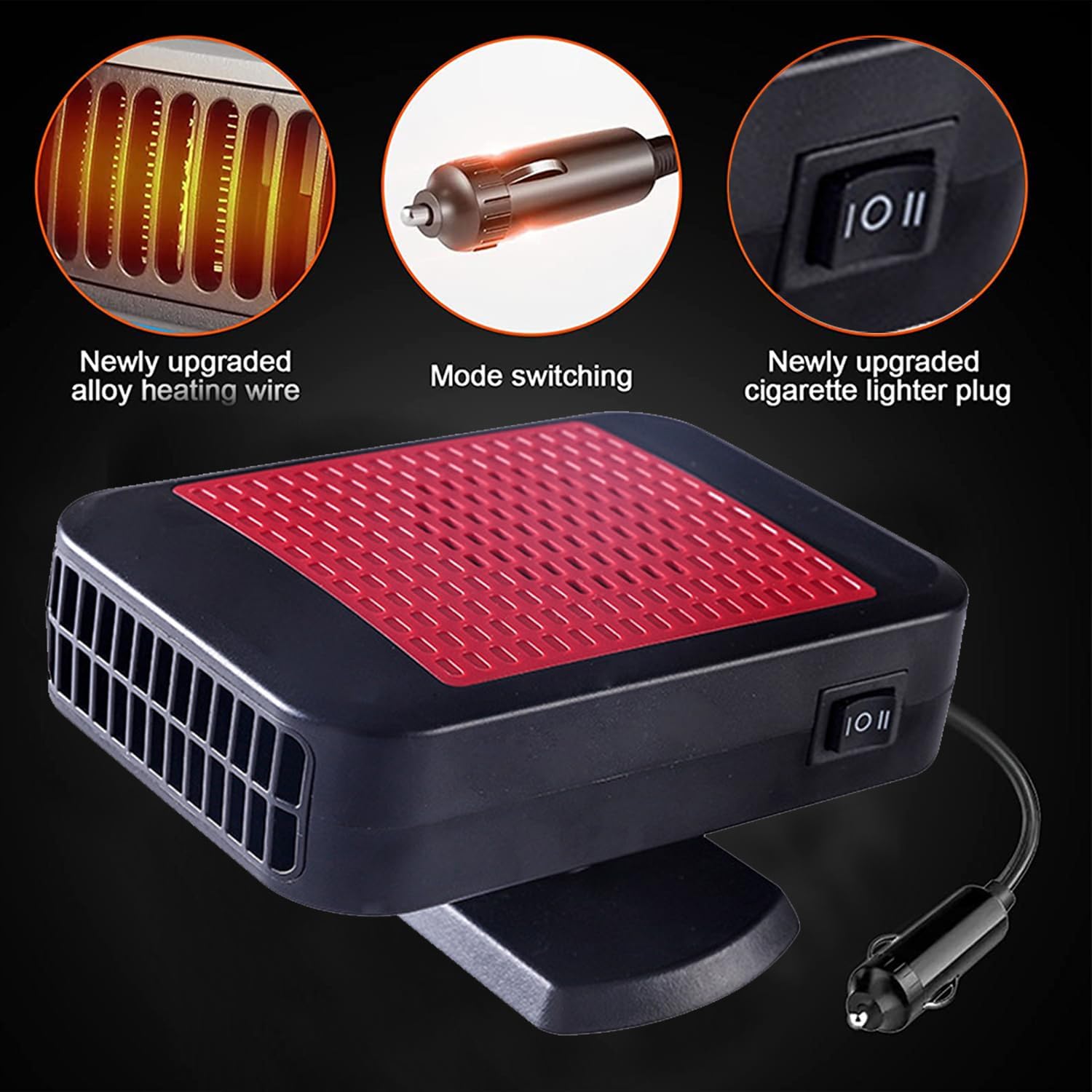 Chauffage de Voiture 12V 200W, Chauffage et dégivrage de Voiture Portable, Dégivrage de Pare-Brise, 2 en 1 Chauffage et Refroidissement Dégivrage - 5