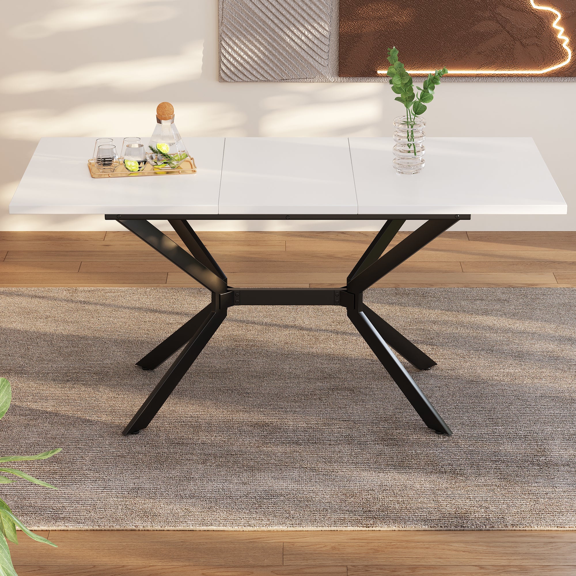 Tavolo da pranzo rettangolare, 120 cm, effetto legno, con