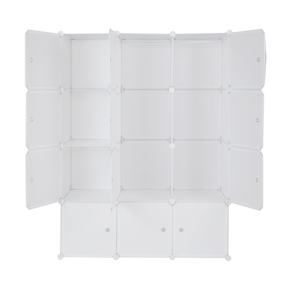 12 Cube Organisateur, Étagères de Rangement en Plastique Empilables, Étagères Modulaires avec Tige de Suspension, 105 x 45 x 140 cm - 4