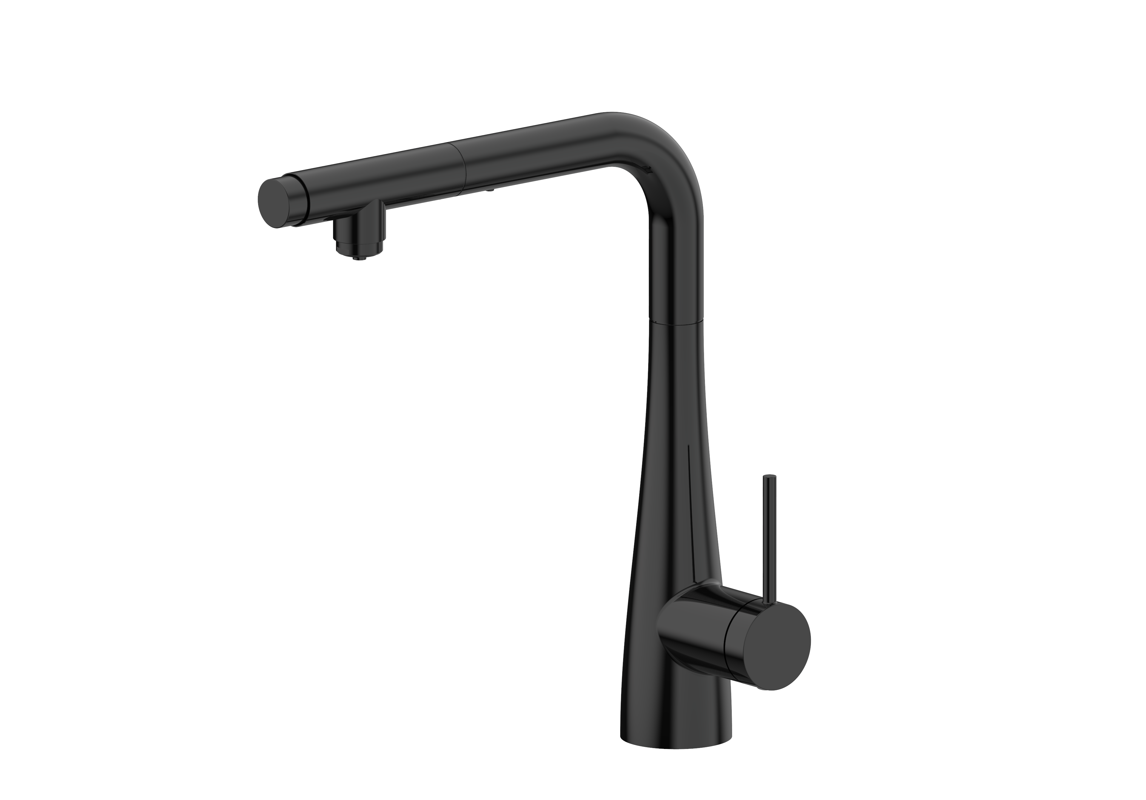 de cuisine à poignée unique Modèle divisé Couleur Noir Finition noir mat [IMEX