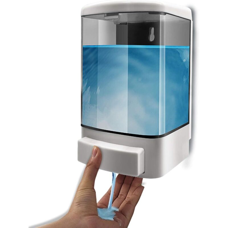 Dozator manual de săpun din plastic 1000 ml pentru șampon montat pe perete, gel de duș, dozator de cameră, pompă de săpun pentru baie sau bucătărie