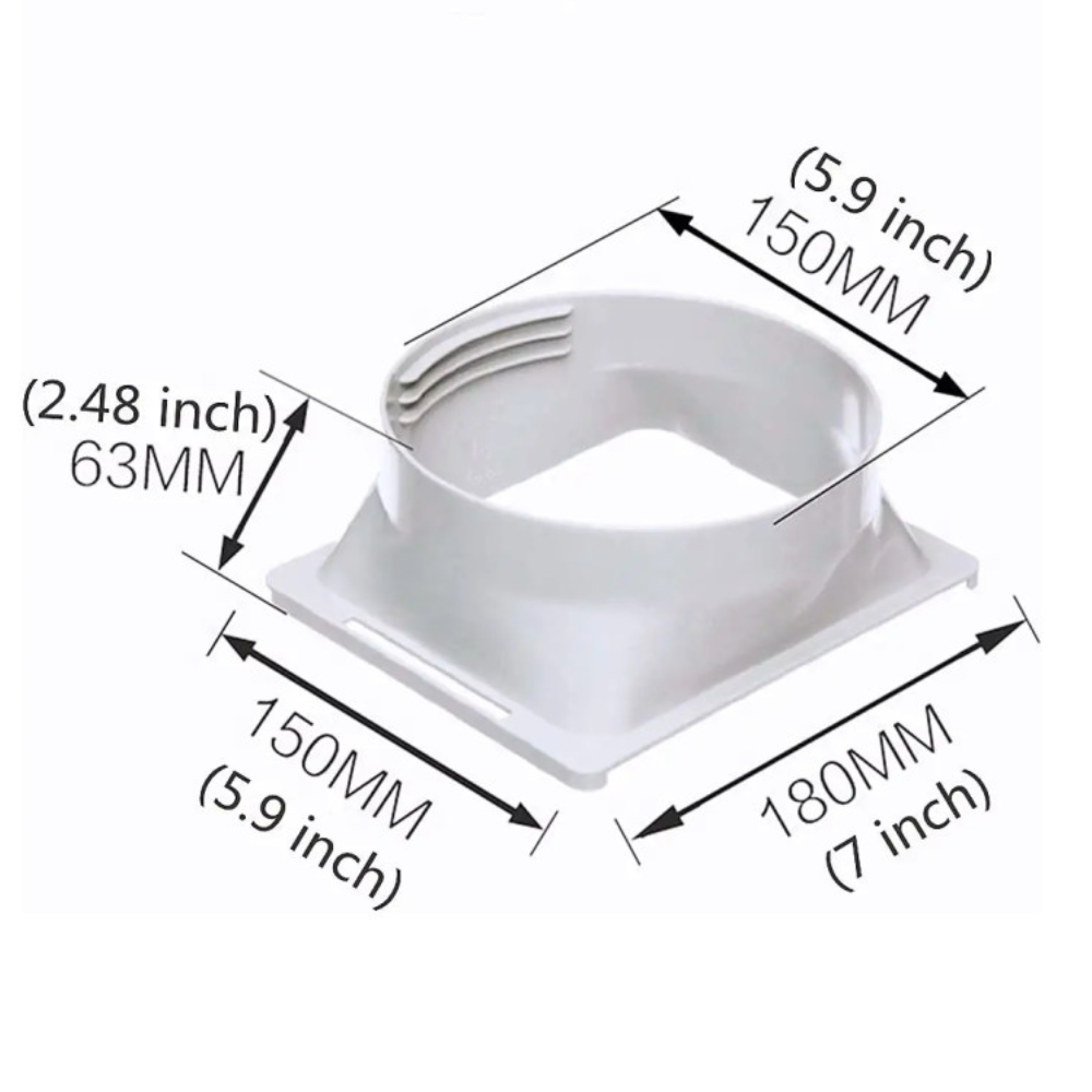 Adaptateur d'interface de tuyau d'échappement de climatiseur, adaptateur de fenêtre de tuyau d'échappement de couverture de fenêtre de 15 cm - 2