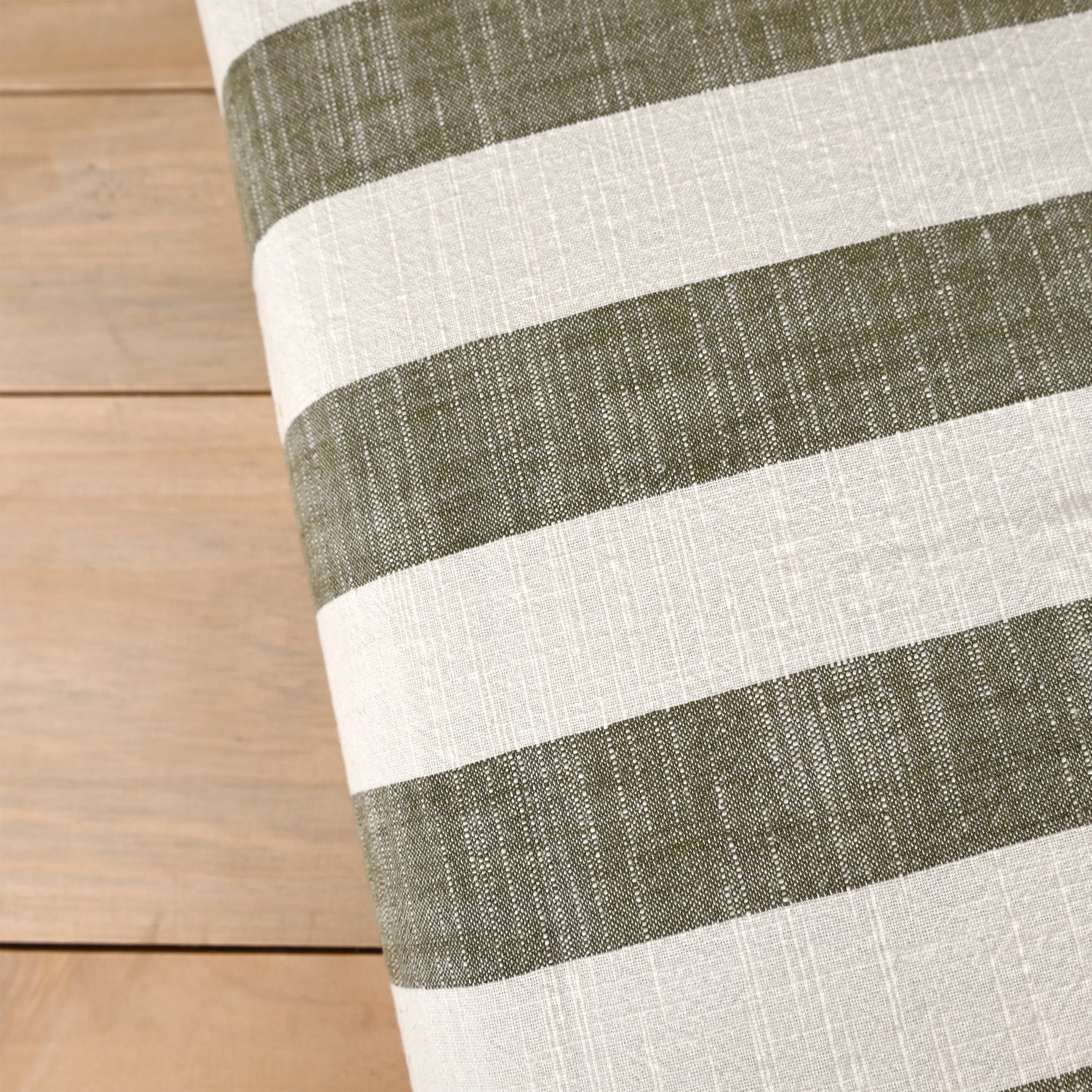 Édredon réversible coton flammé motifs rayures et vichy LOURMARIN - Kaki - 70x200 cm - Coton - 4