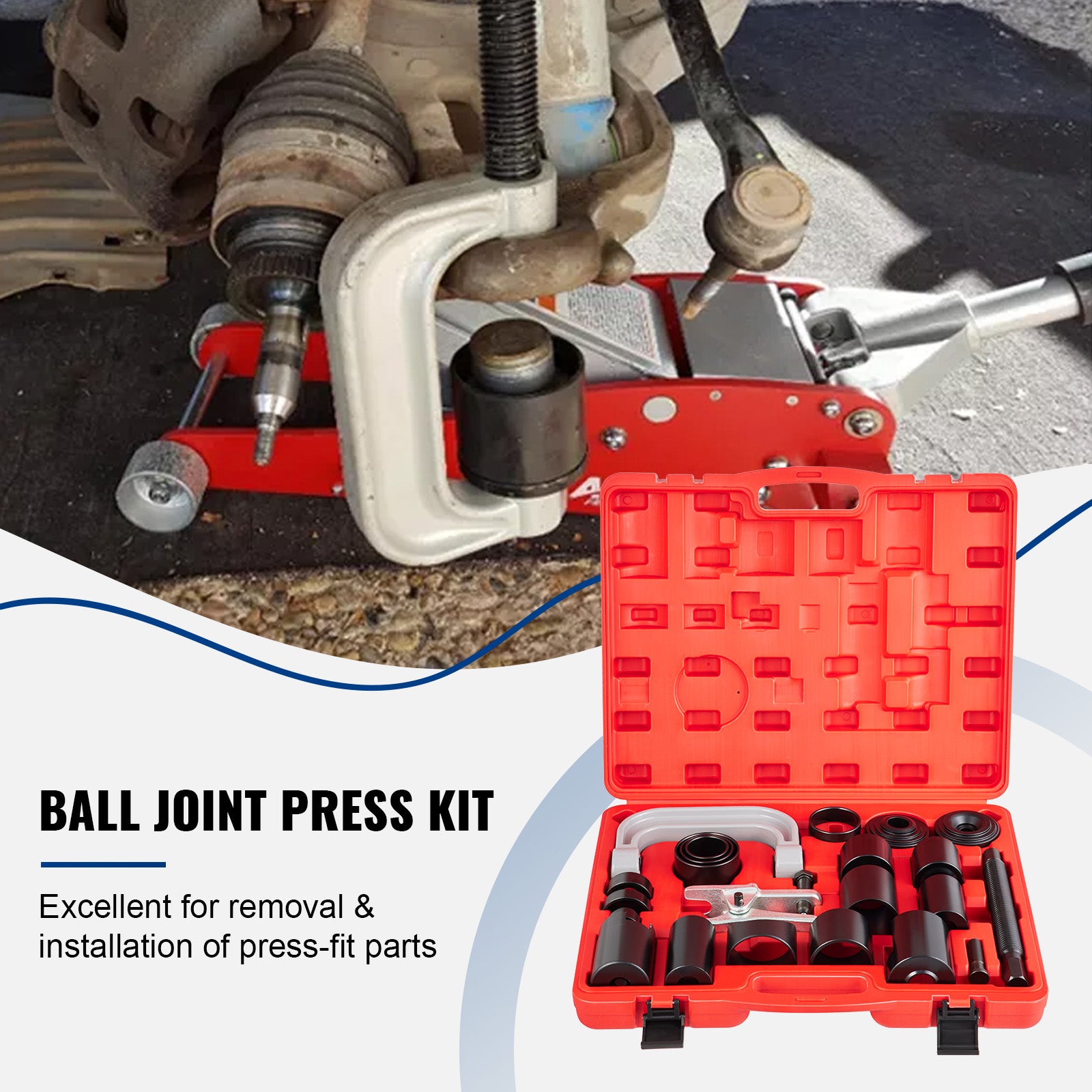 Kit Extracteur De Rotules DHA - Presse à Cadre C Avec Adaptateurs - Pour Joints à Rotule, Cardans Et Boulons D'ancrage