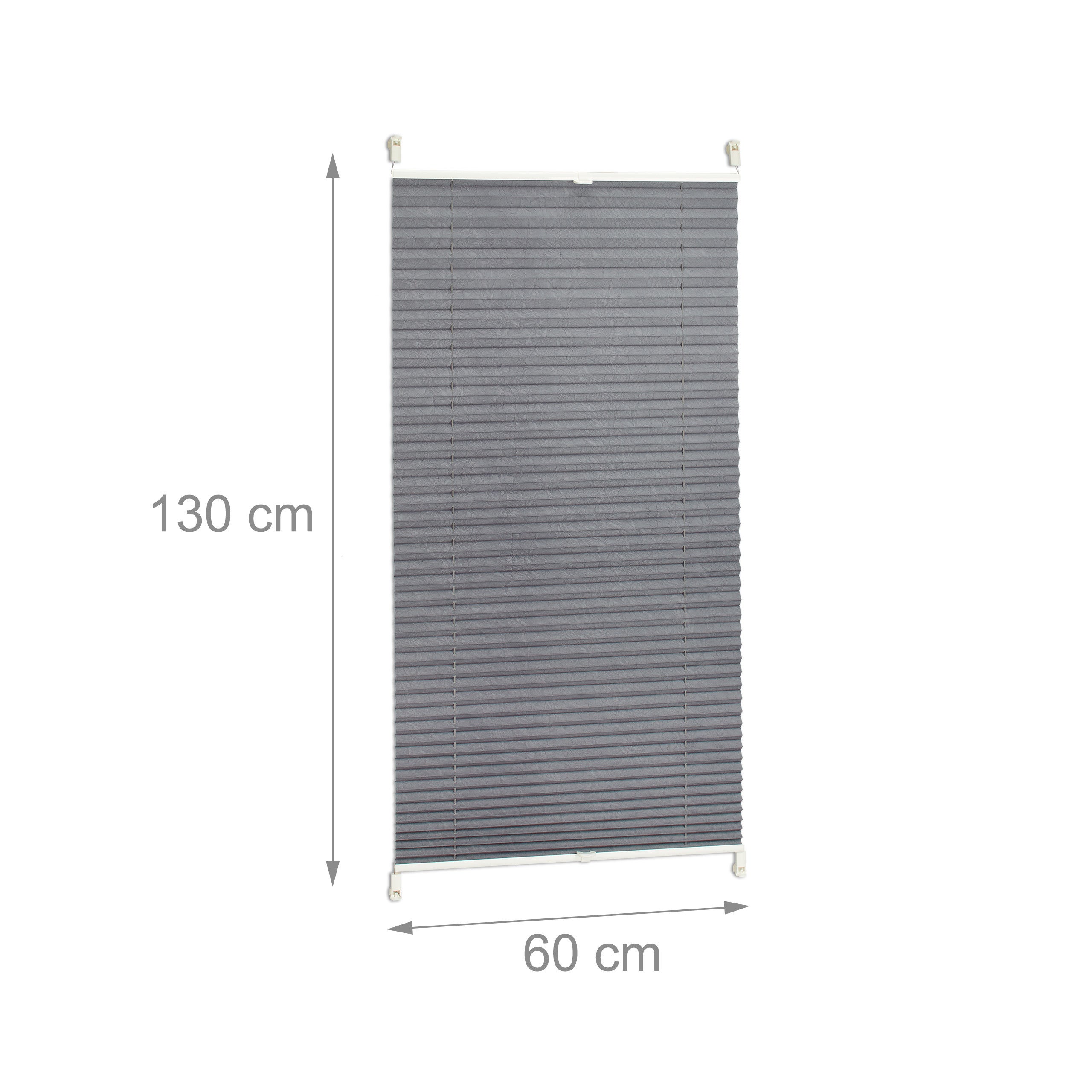 Store vénitien sans perçage, lot de 2, volet fenêtre, laisse passer la lumière, L x H : env. 60x130 cm, gris - 3