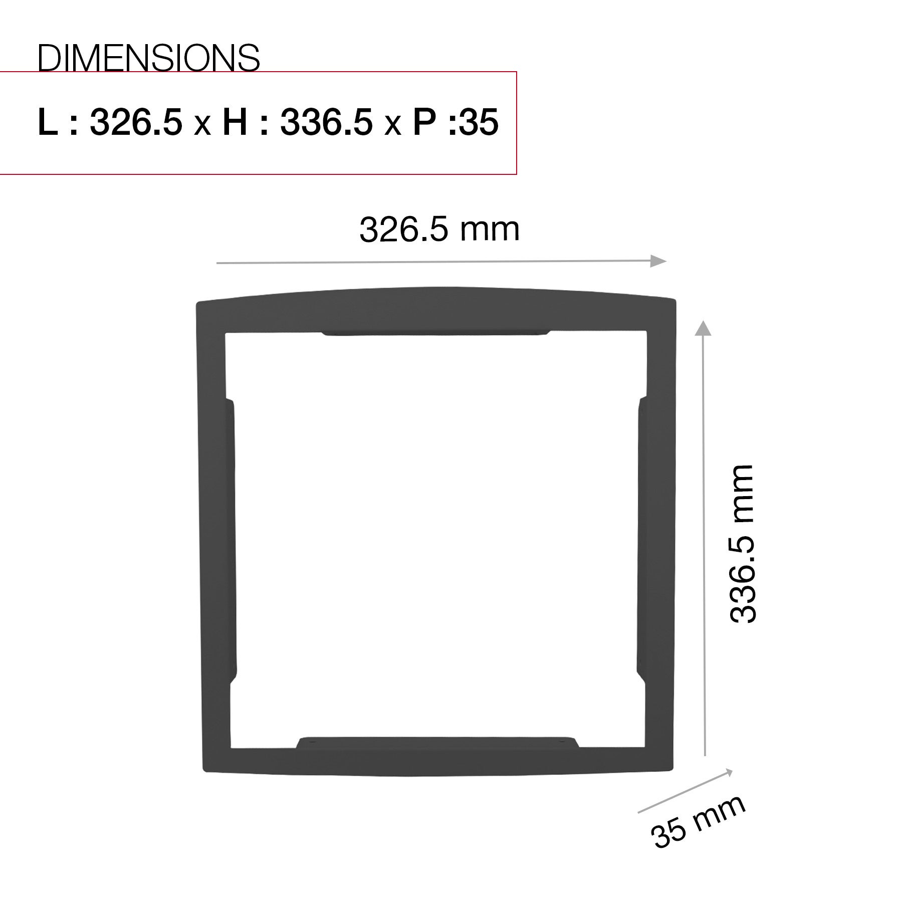 Cornice di montaggio per cassetta postale - H.33,6 x L.32,6 x P.3,5 cm - grigio antracite - 8