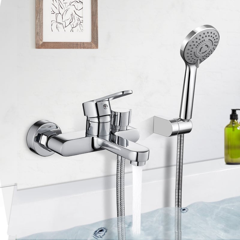 LOVHAUS Bateria wannowa z 3-funkcyjną ręczną słuchawką prysznicową, zestaw baterii wannowej z słuchawką prysznicową do łazienki