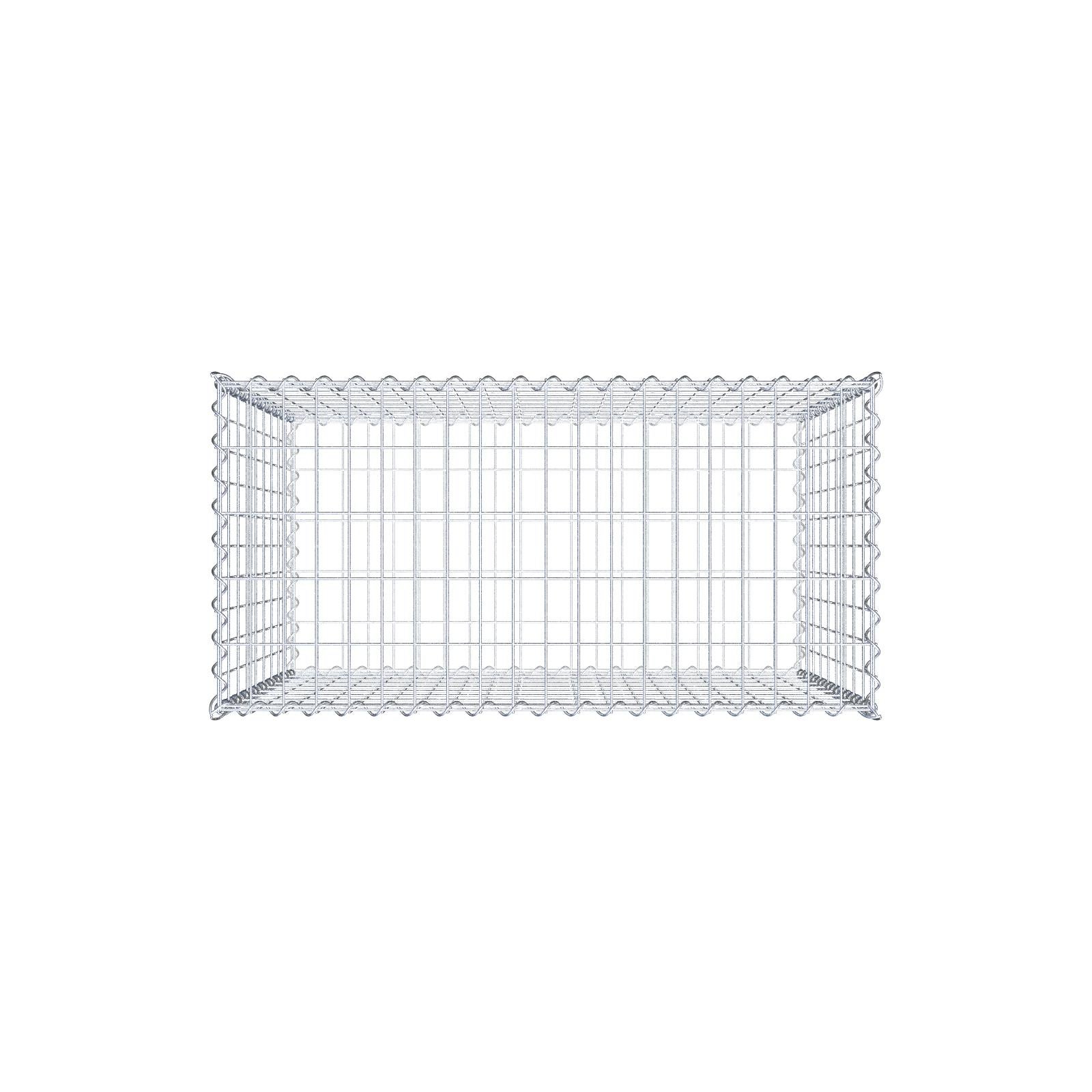 Gavión de acero galvanizado 100x90x50cm (LxAxP), malla 5 x 10cm, Espiral, jaula metálica para muro o jardín - 4