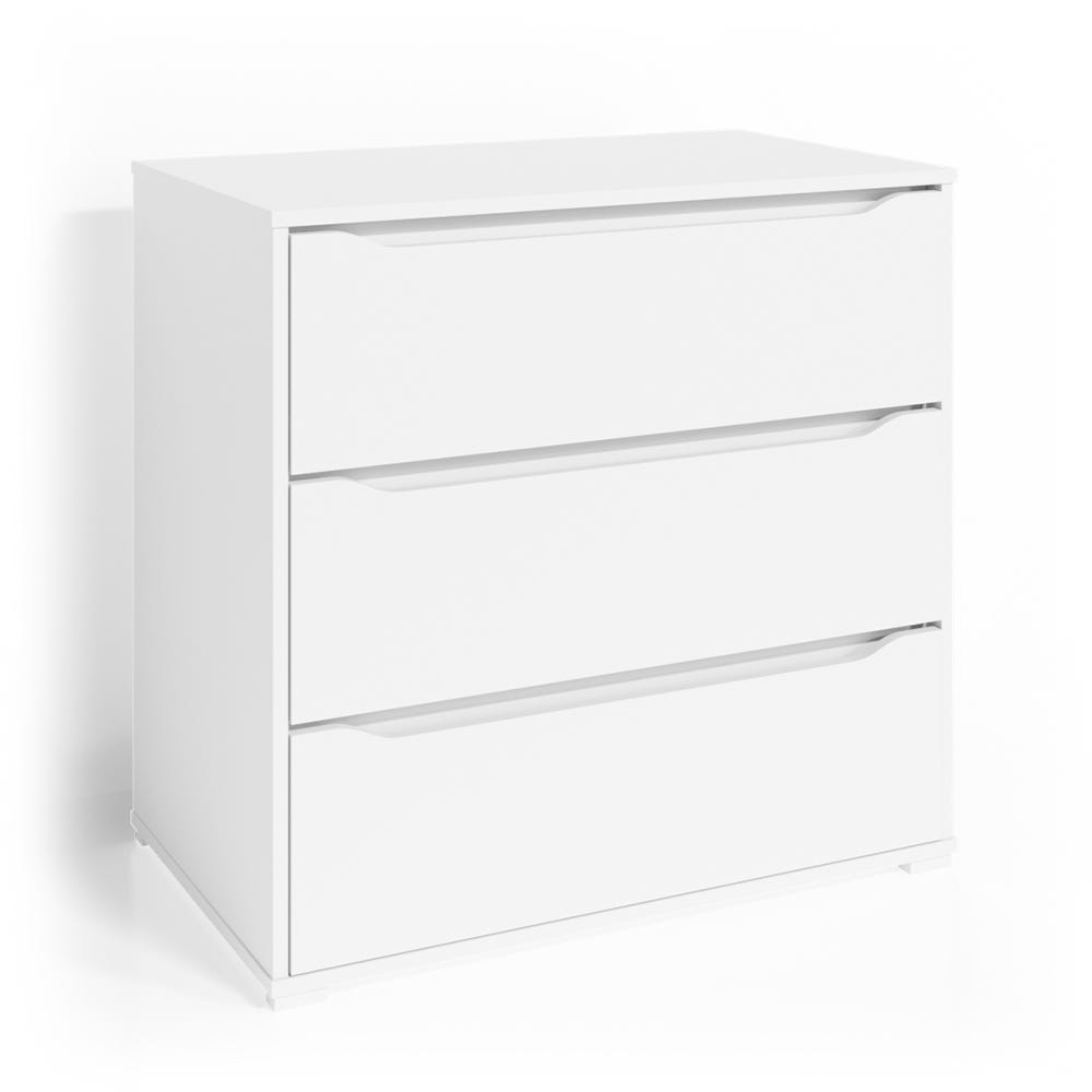 Cassettiera A Torre Clarisworld: 4 Cassetti In Tessuto Con Piano In Legno, Bianca
