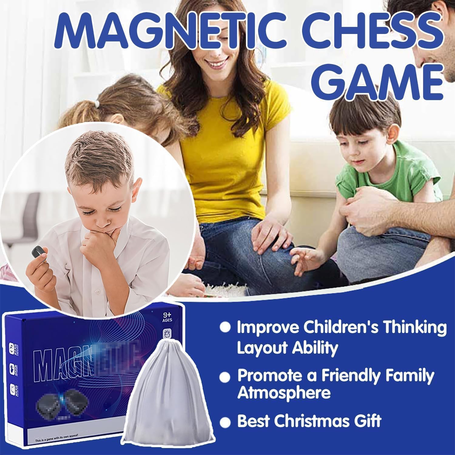 Jeu d'échecs magnétique, jeu d'échecs magnétique avec pierres, jeu d'échecs magnétique avec corde - 3