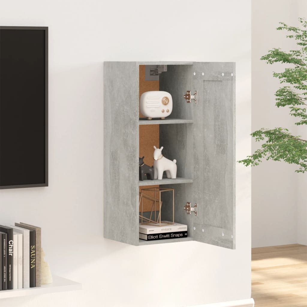 Meuble de rangement | Armoire suspendue Gris béton 35x34x90 cm Bois d'ingénierie326291 - 3