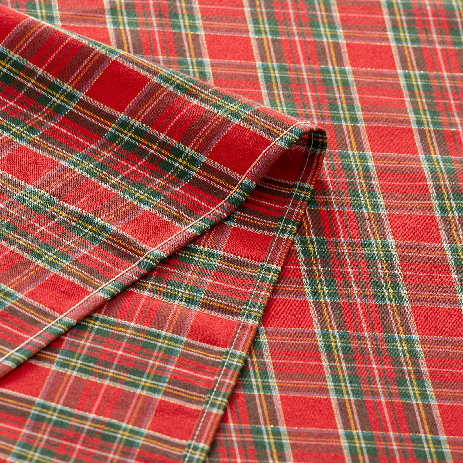 Runner da tavola natalizio in cotone jacquard rosso 45x135 cm - Check - 4