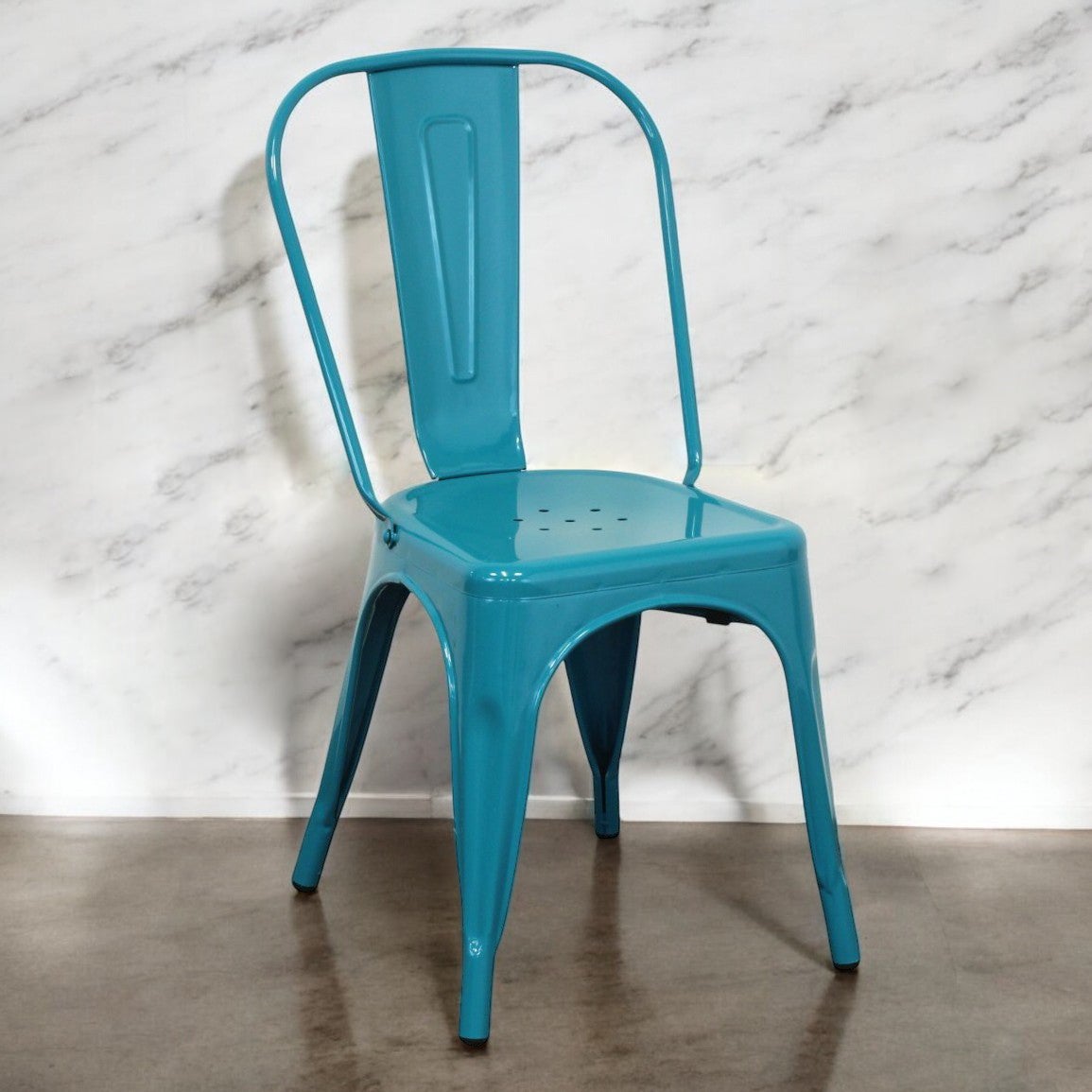 Milani Home - Set 4 sedie in metallo industrial cm 35 l x 45 p x 85 hdi coloreVerde petrolio - 3