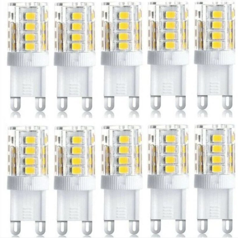 Zestaw 10 Reflektorów LED, żarówka LED G9, 5 W biała ciepła biała zimna, żarówka halogenowa zamienna, AC 230 V nieściemnialna