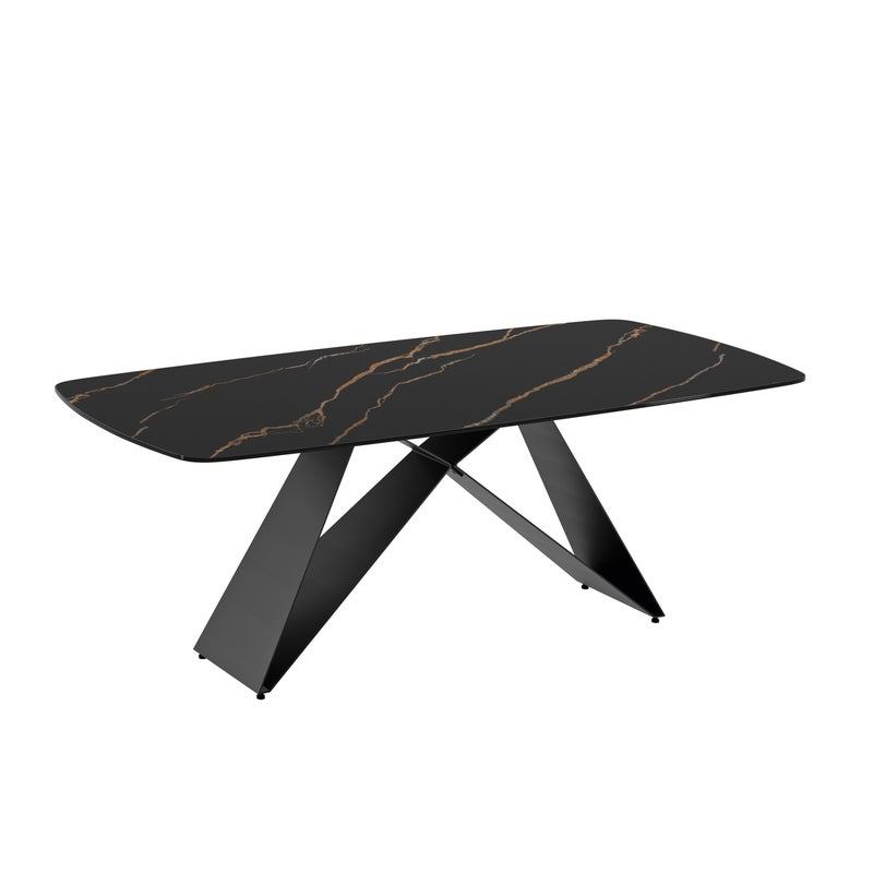 Thanos - Stół stały (220 x 110 cm) z czarnej ceramiki