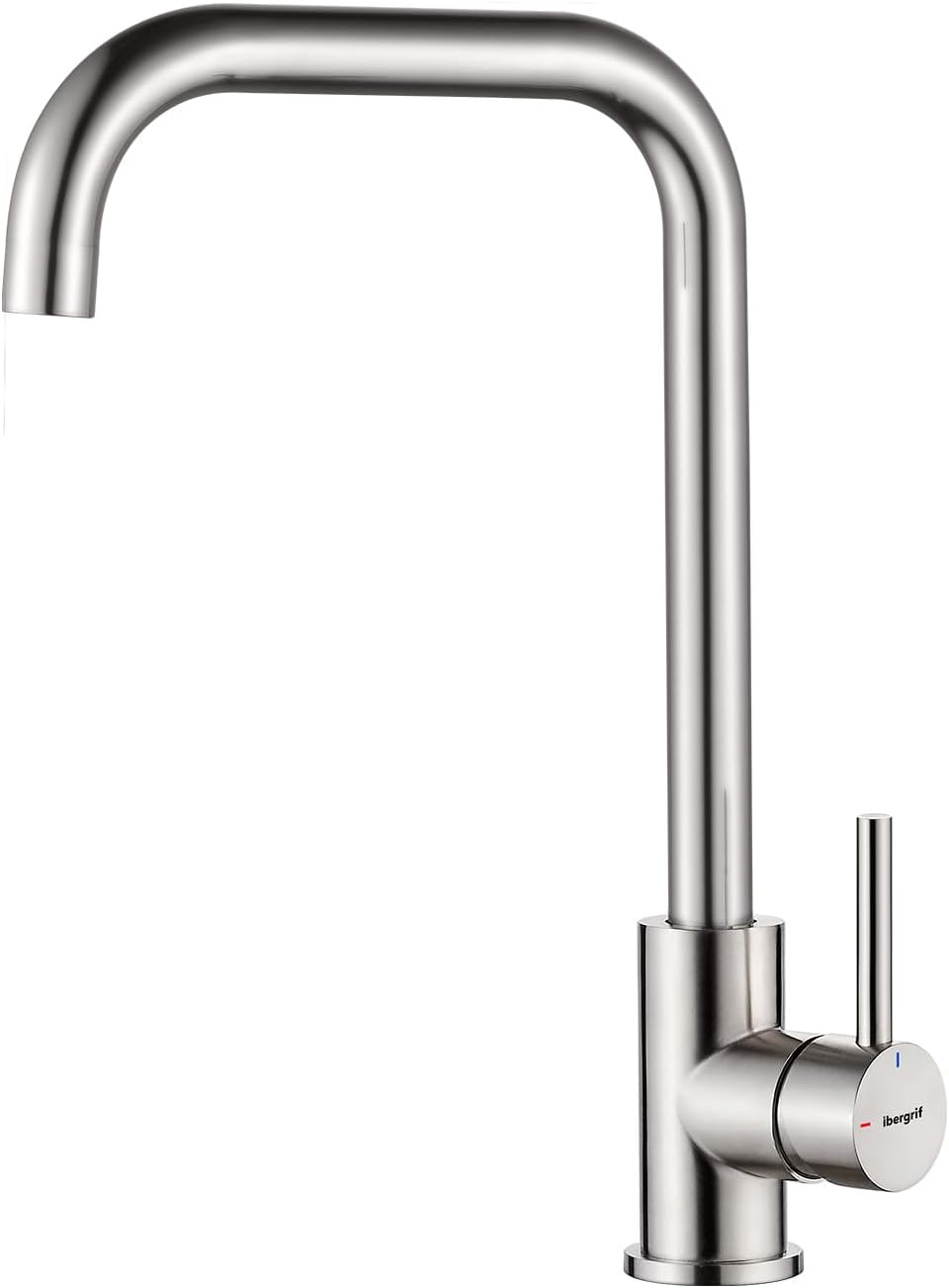 Bateria kuchenna, wysoka wylewka, szczotkowany nikiel, szary