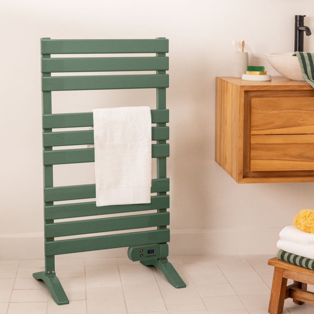 WARM TOWEL - Elektryczny wieszak na ręczniki podłogowy lub ścienny 500W