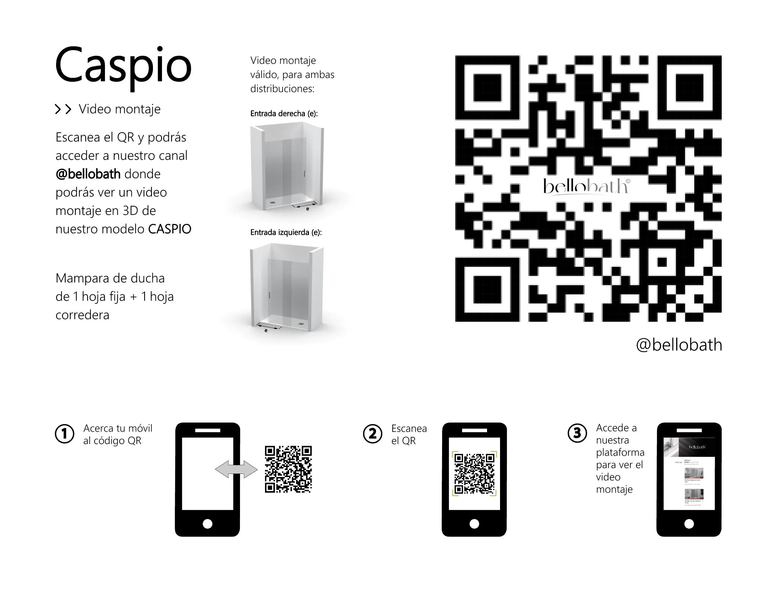 Porta de duche de correr frontal deslizante+fixo - Vidro anticalcário 6mm - Perfis Preto Fosco -Largura 115 a 120 cm - Porta direita - Altura 195cm - 6