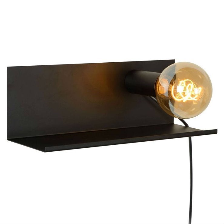 Kinkiet SEBO czarny 1xE27x40W metal wym:12x35x12cm IP20 Lucide
