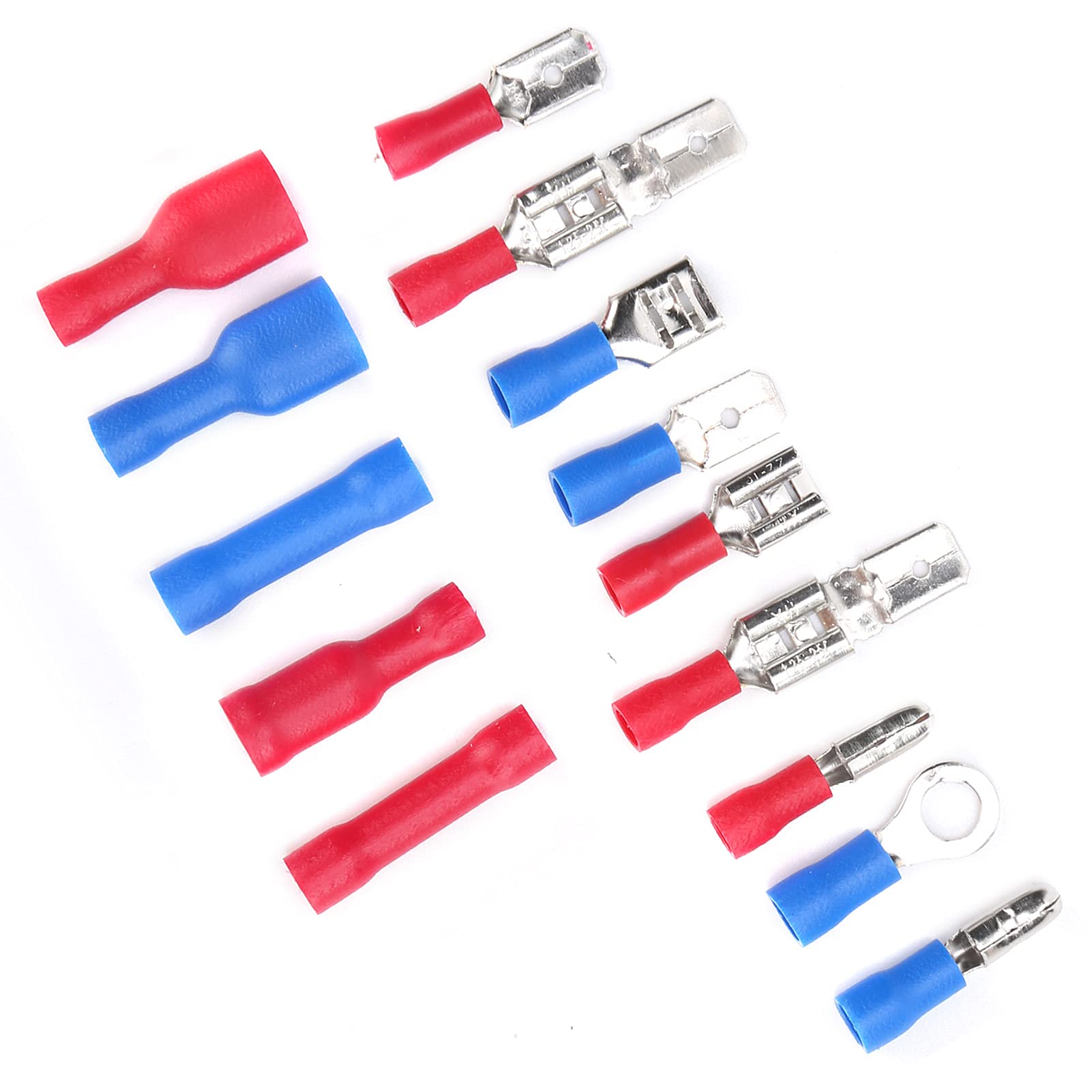200 pezzi Set di connettori a crimpare per cavi Kit di connettori elettrici isolati pressati a freddo - 4