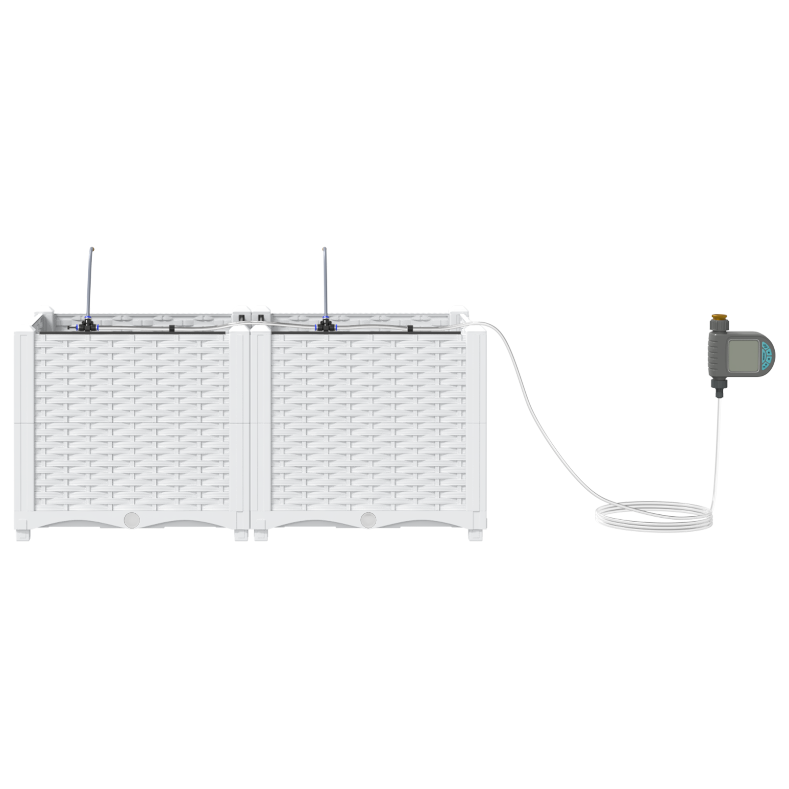 Jardinière，Pot de Fleurs avec système d'irrigation d'eau 2 pcs Blanc CFW14908 - 5