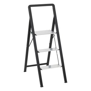 Scaletto Richiudibile 3 Gradini Bifacciale - Alluminio, Portata 125kg, Doppia Salita, Compatto, Per Casa - Foto 10