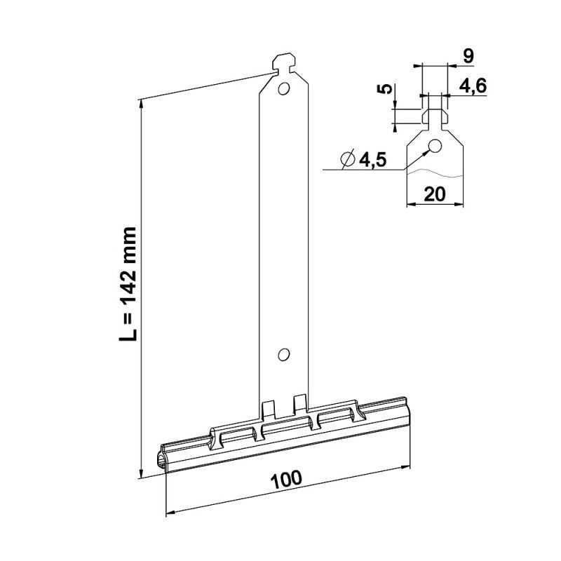 Attache tablier à clipper pour lame de 8 mm tube octogonal - 2