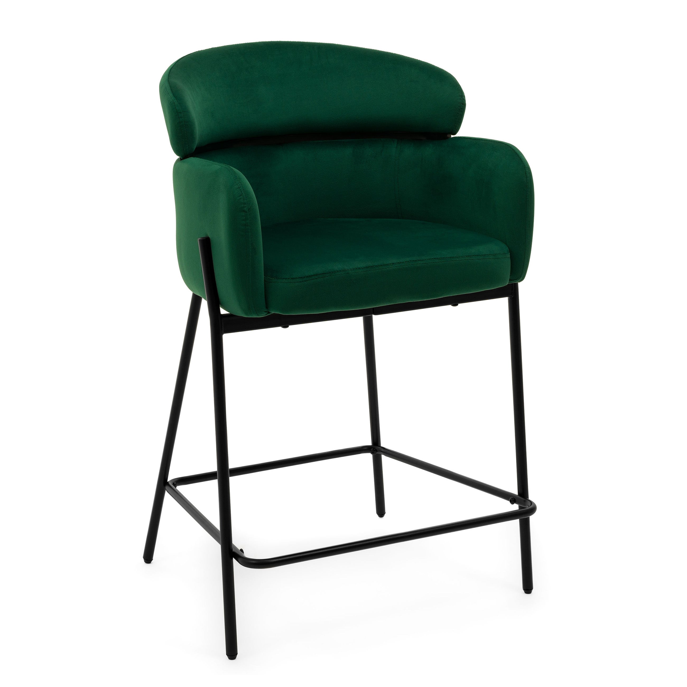 Hoker tapicerowany welurowy do salonu jadalni barowy BOLZANO zielony