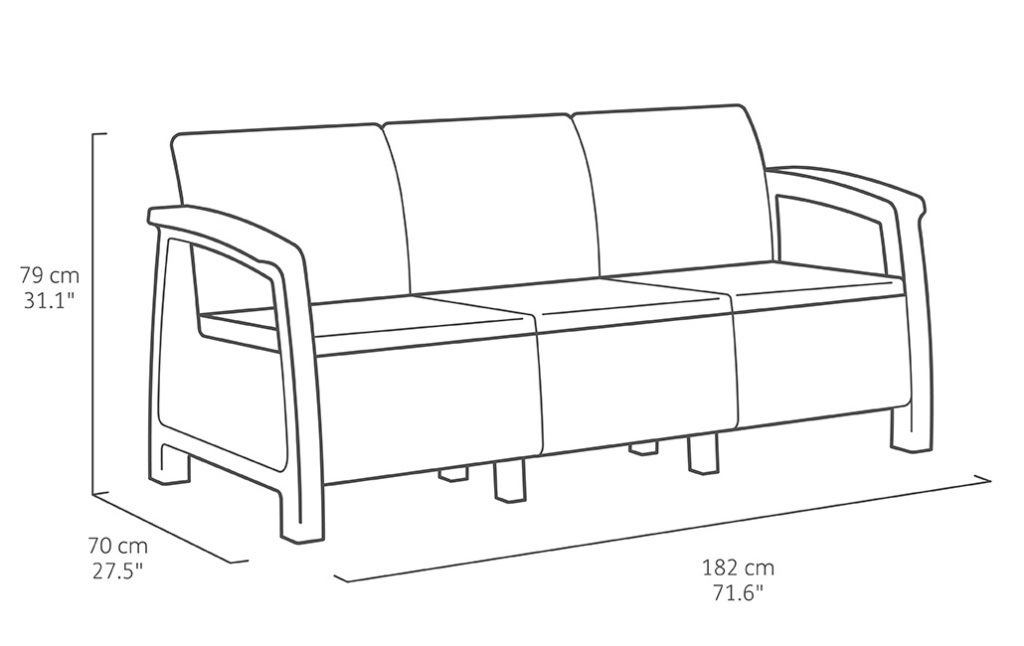 Canapé de jardin 3 places - Corfu - KETER - 3