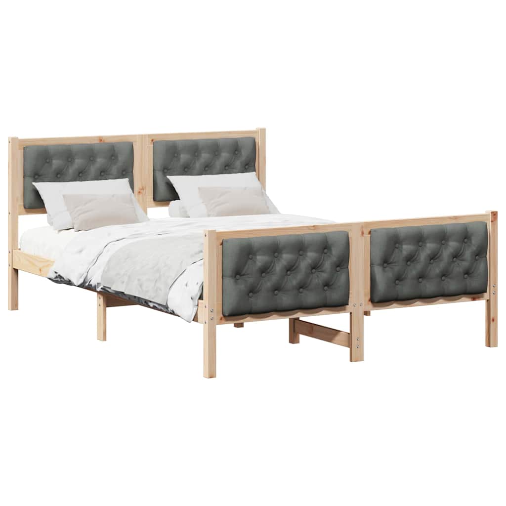 Cadre de lit gris foncé 140 x 200 cm en pin massif - 3