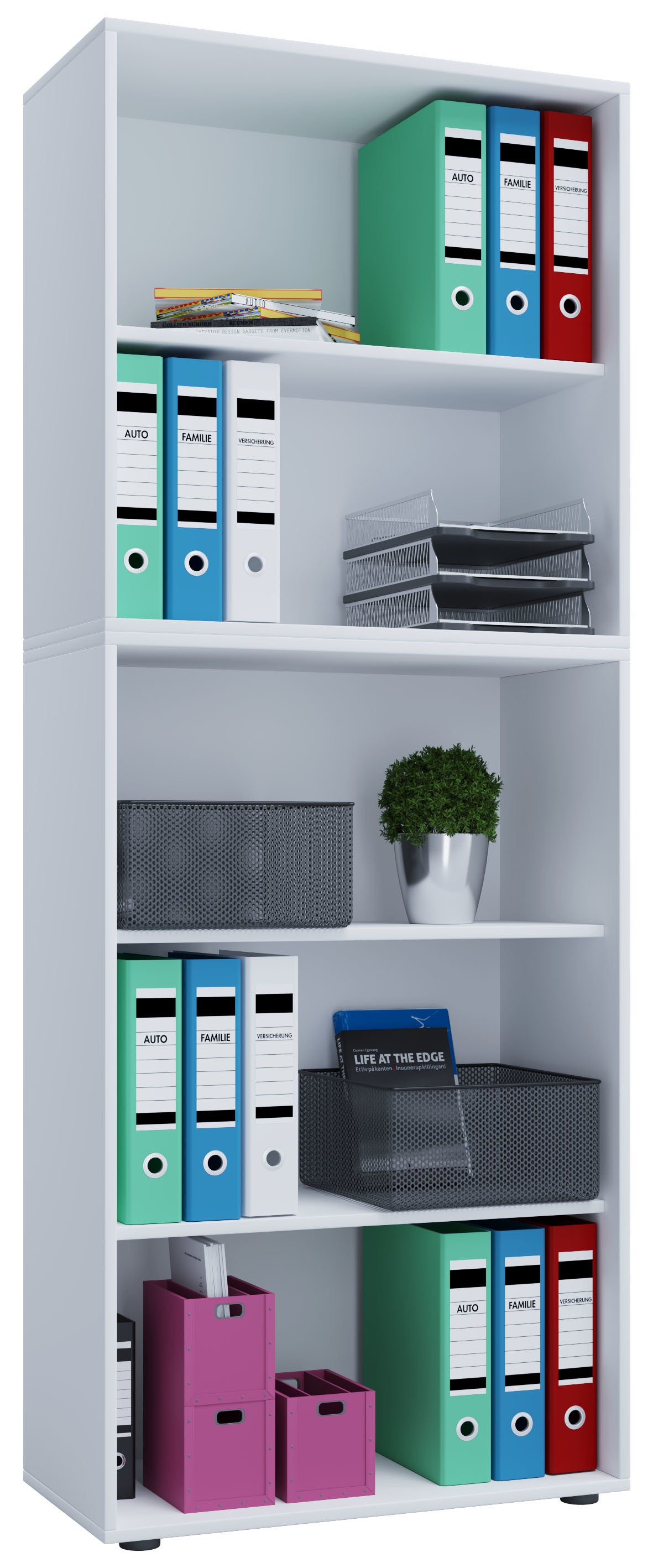 VCM Estante y librería de oficina Lona Blanco B. 70 x H. 184 x T. 37 cm ...