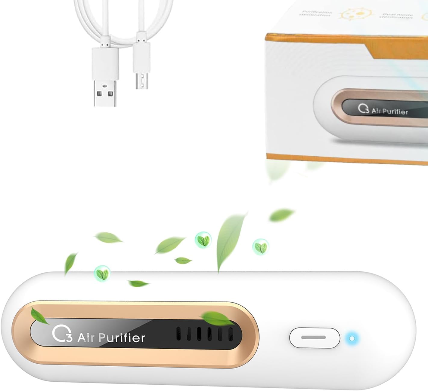 Mini Oczyszczacz Powietrza Ozonowy – USB, Dezodorant do Lodówki Samochodowej Szafy, Przenośny i Ładowalny, Eliminuje Nieprzyjemne Zapachy