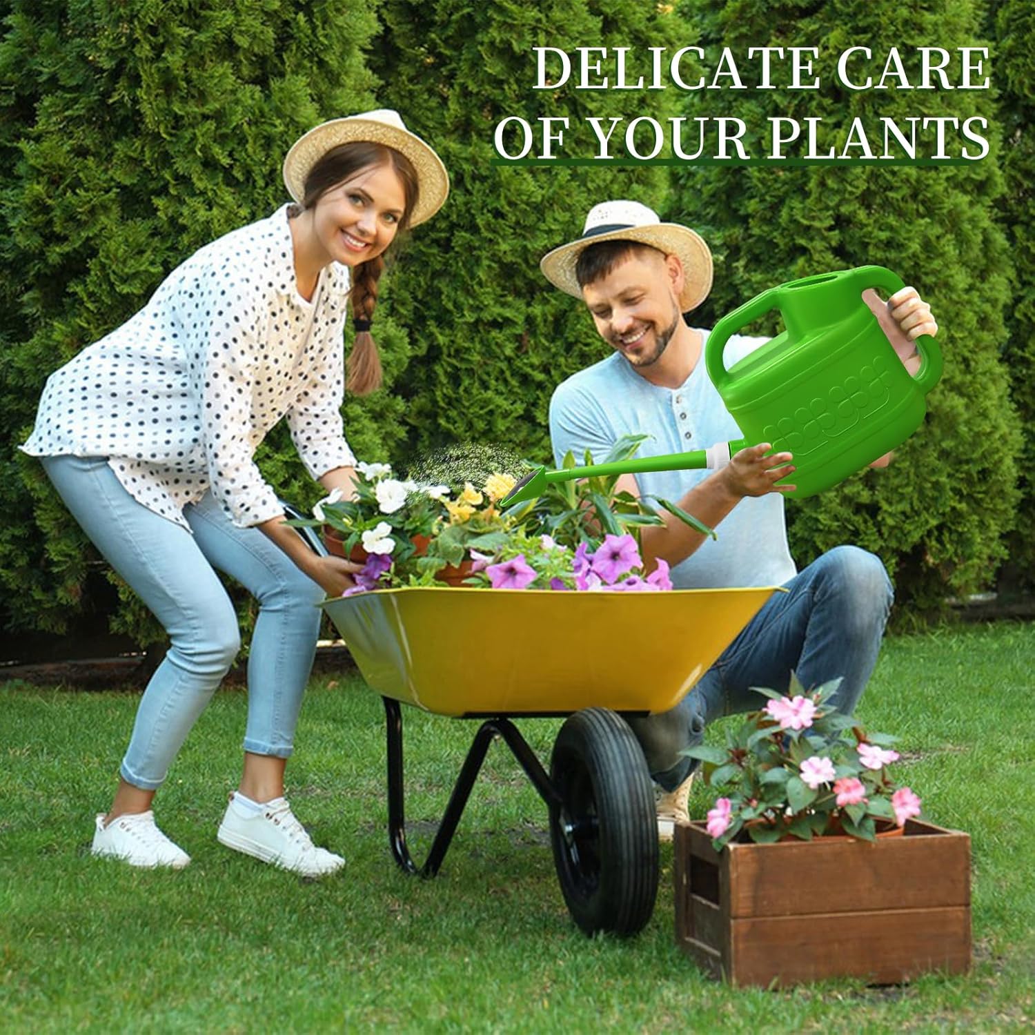 Arrosoir 2 gallons pour plantes extérieures/intérieures, fleurs, jardin, plastique, bec long et buse amovible, design moderne. - 2