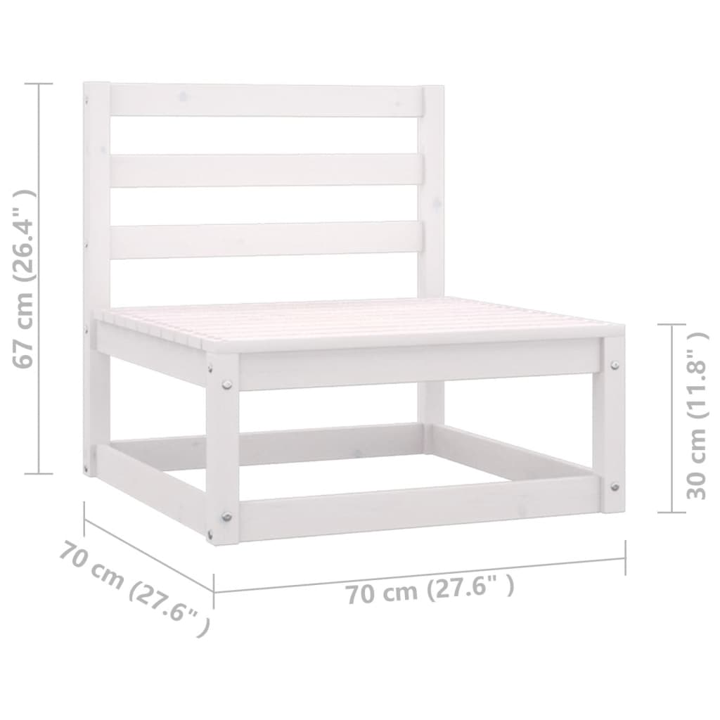 Maison Exclusive - Salon de jardin 3 pcs avec coussins Blanc Bois de pin massif - 8
