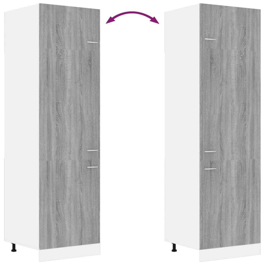 Armário para frigorífico 60x57x207cm madeira proc. cinza sonoma CFW958446 - 6