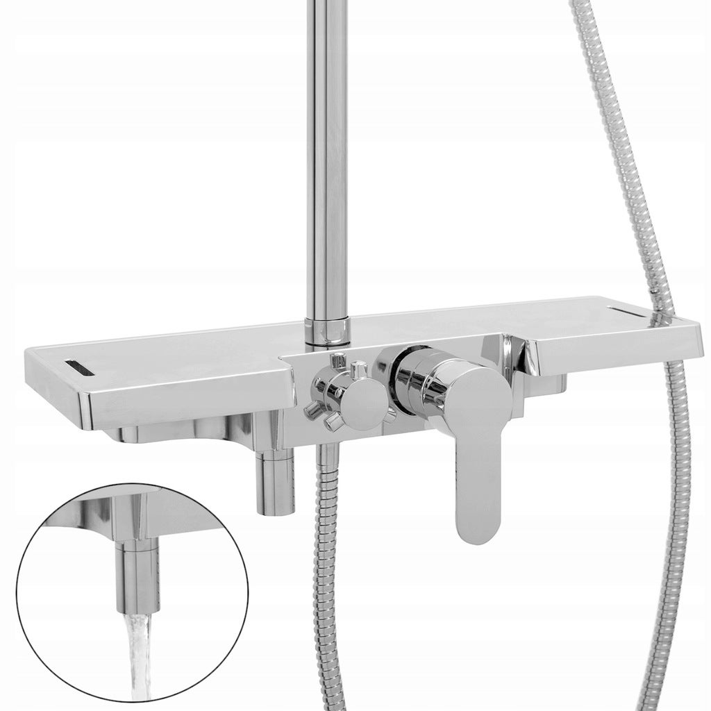 Conjunto de duche com torneira, Cromo - 4