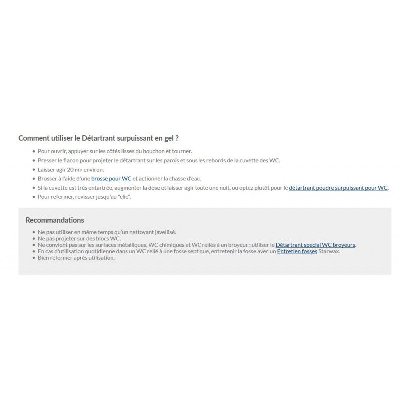 Détartrant surpuissant en gel pour WC - 750 ml - 2