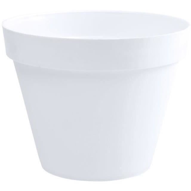 EDA Pot de fleur rond Toscane - Ø 40 x H 32 cm - 23 L - Blanc - 4