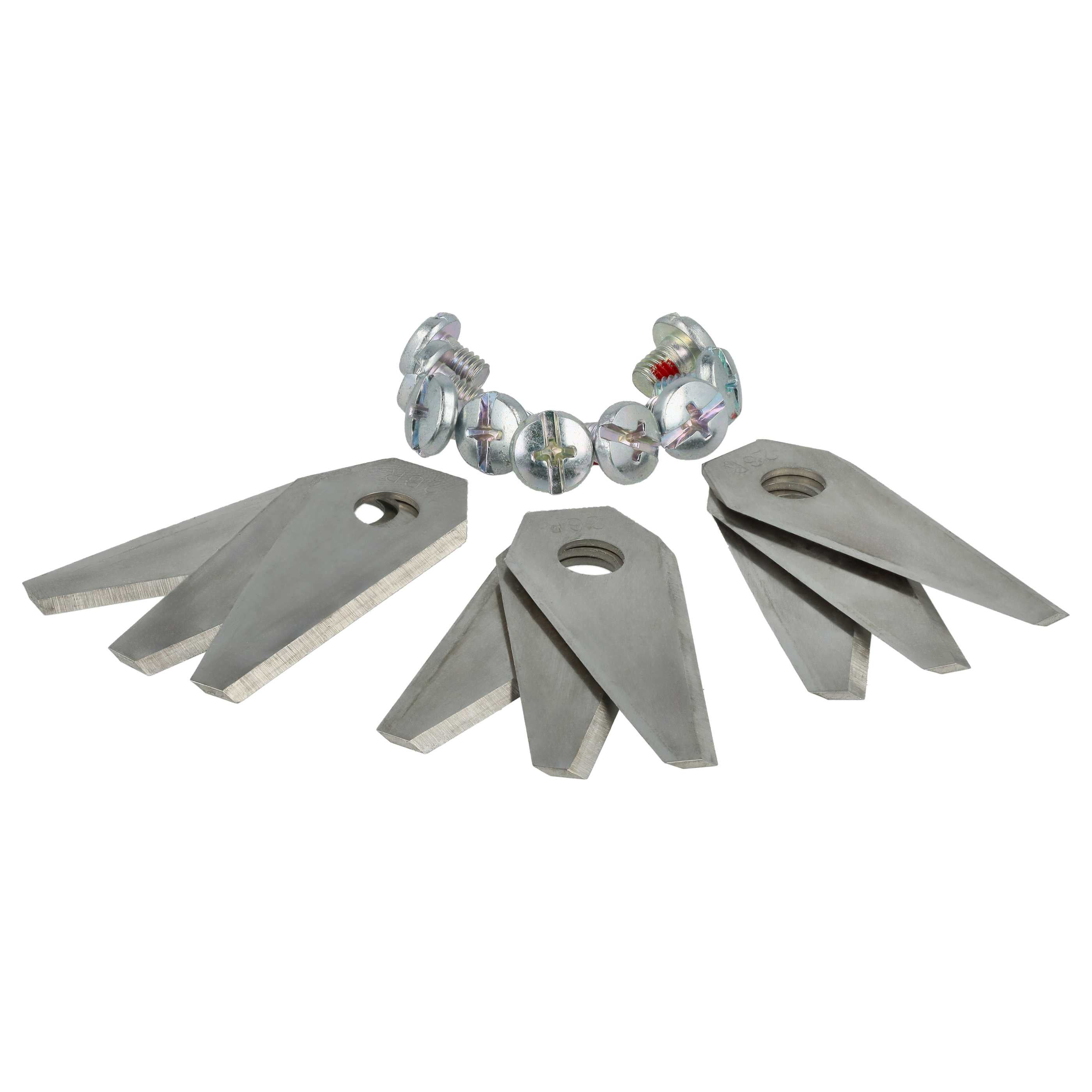 vhbw 27x Lama di ricambio compatibile con Bosch Indego 350, 1300, 400, 350 Connect, 1200 Connect tagliaerba - argento, in acciaio - 3